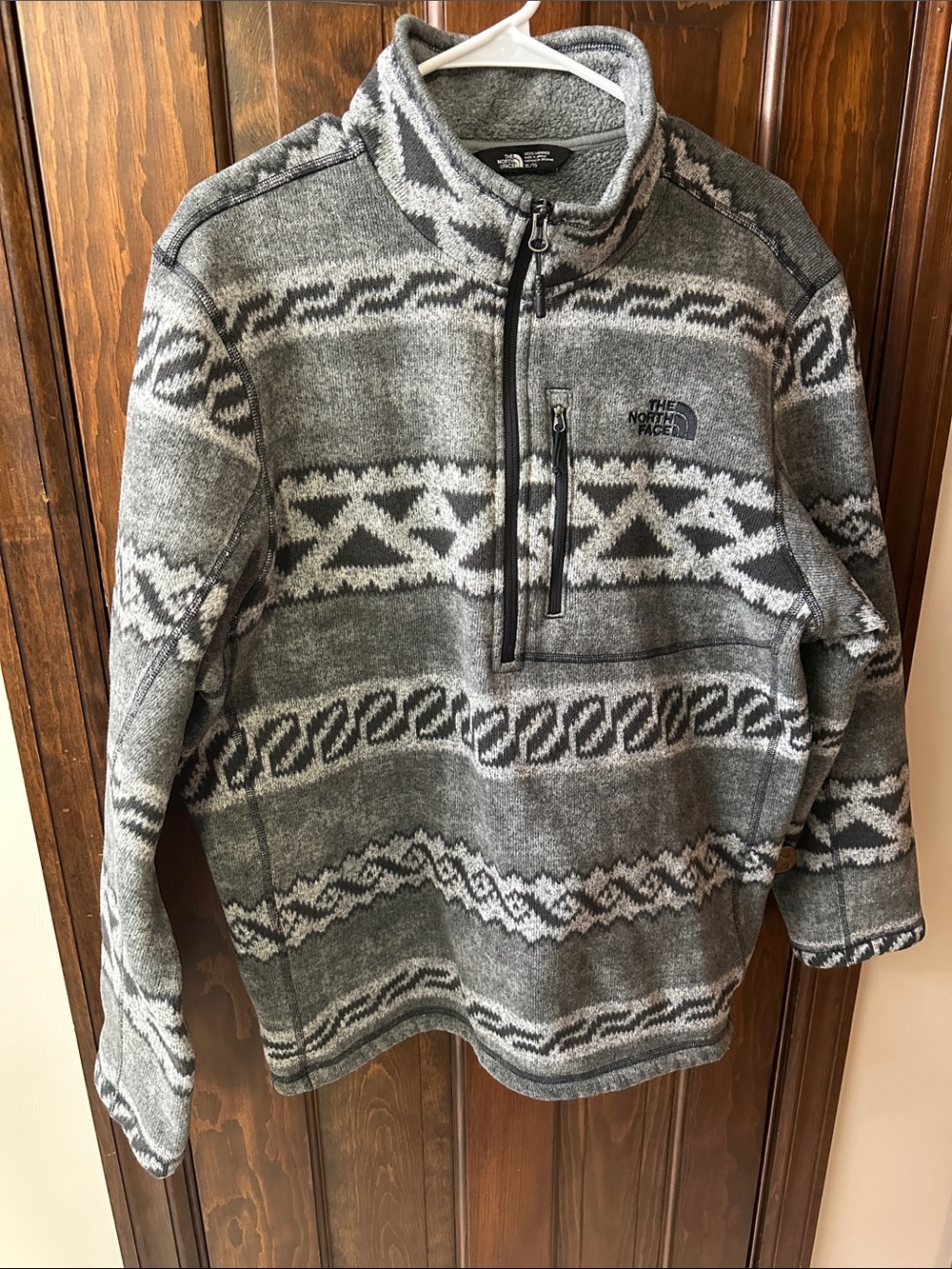 The North Face Men’s Gray Patterned Zip Pullover Sweater